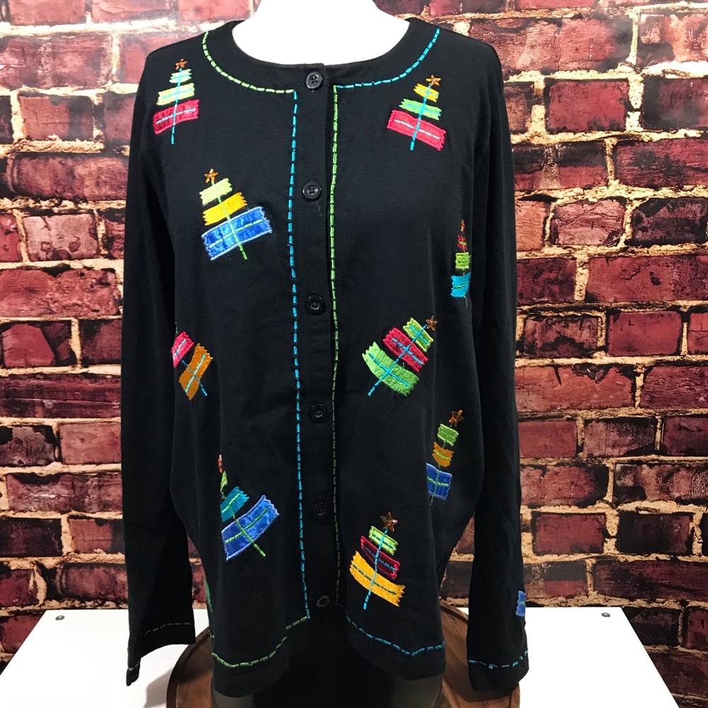 Michael Simon lite Christmas tree cardigan jacket